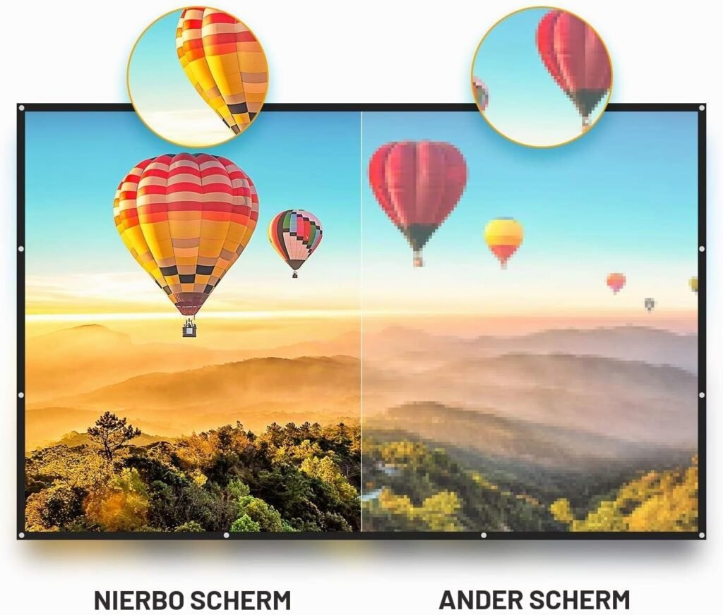 Projectiescherm 250 inch 16:9 voor thuisbioscoop, Full HD 3D 4K, opvouwbaar en draagbaar, 555 x 310 cm
