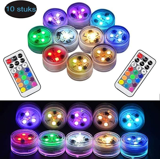 LED waxinelichtjes pompoenverlichting warm wit set van 10 stuks