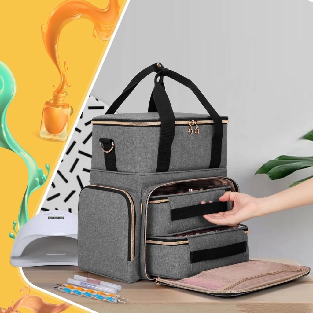 Nagellak opbergtas organizer voor 70 nagellakflessen grijs