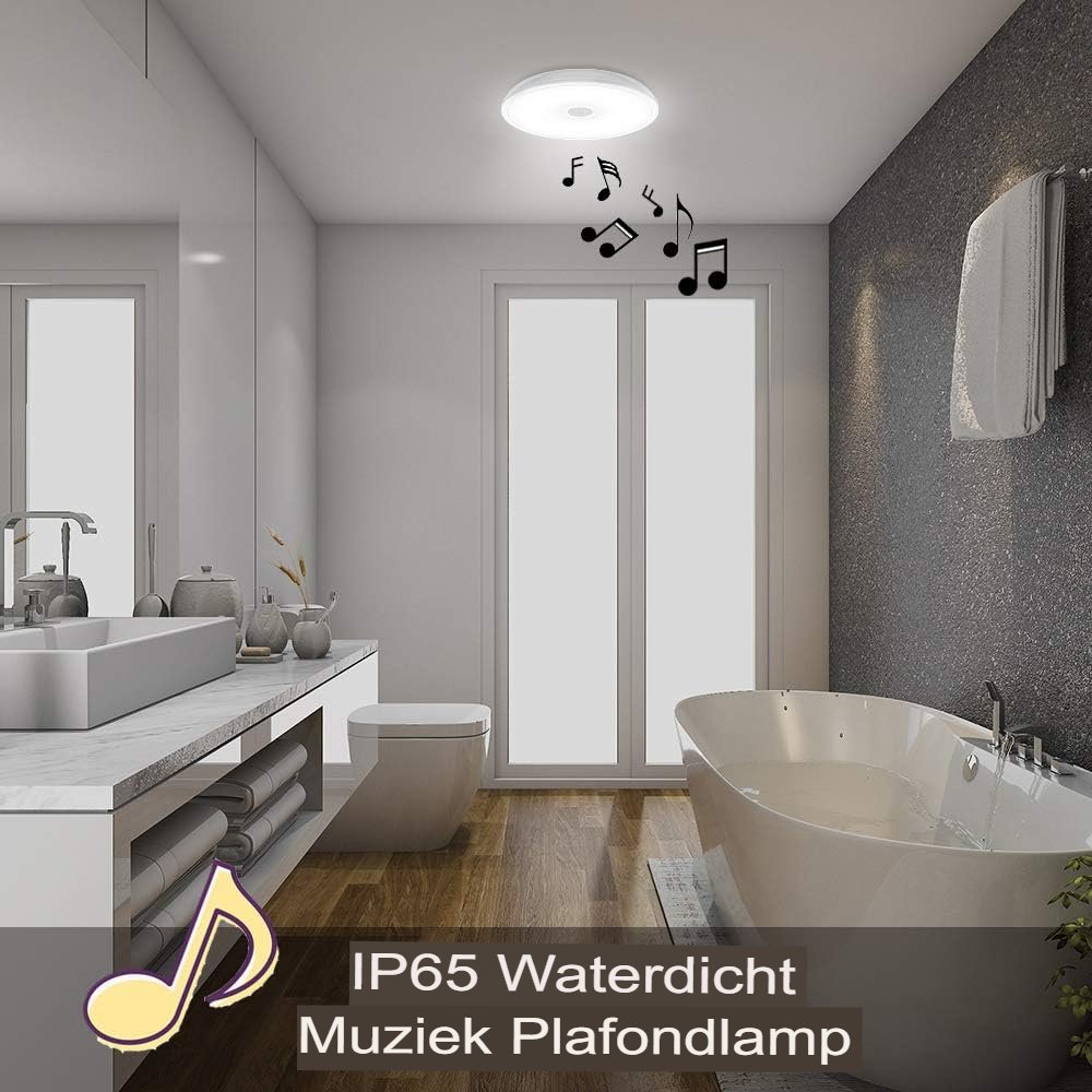 Badkamerlamp IP65 Waterdicht - LED Plafondlamp met Afstandsbediening - Kleurverandering - Energieklasse A