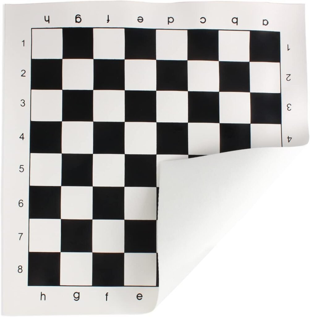 Schaakset met schaakstukken en opvouwbaar zwart schaakbord van 35 x 35 cm voor thuis en toernooien