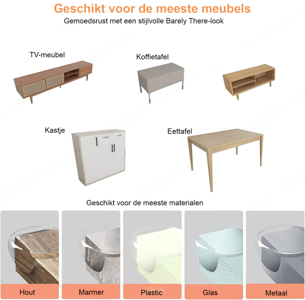 Hoekbeschermers 24-delig - Transparante tafelbescherming - Kinderveiligheid voor tafels en meubels - Inclusief beschermkussens en stickers