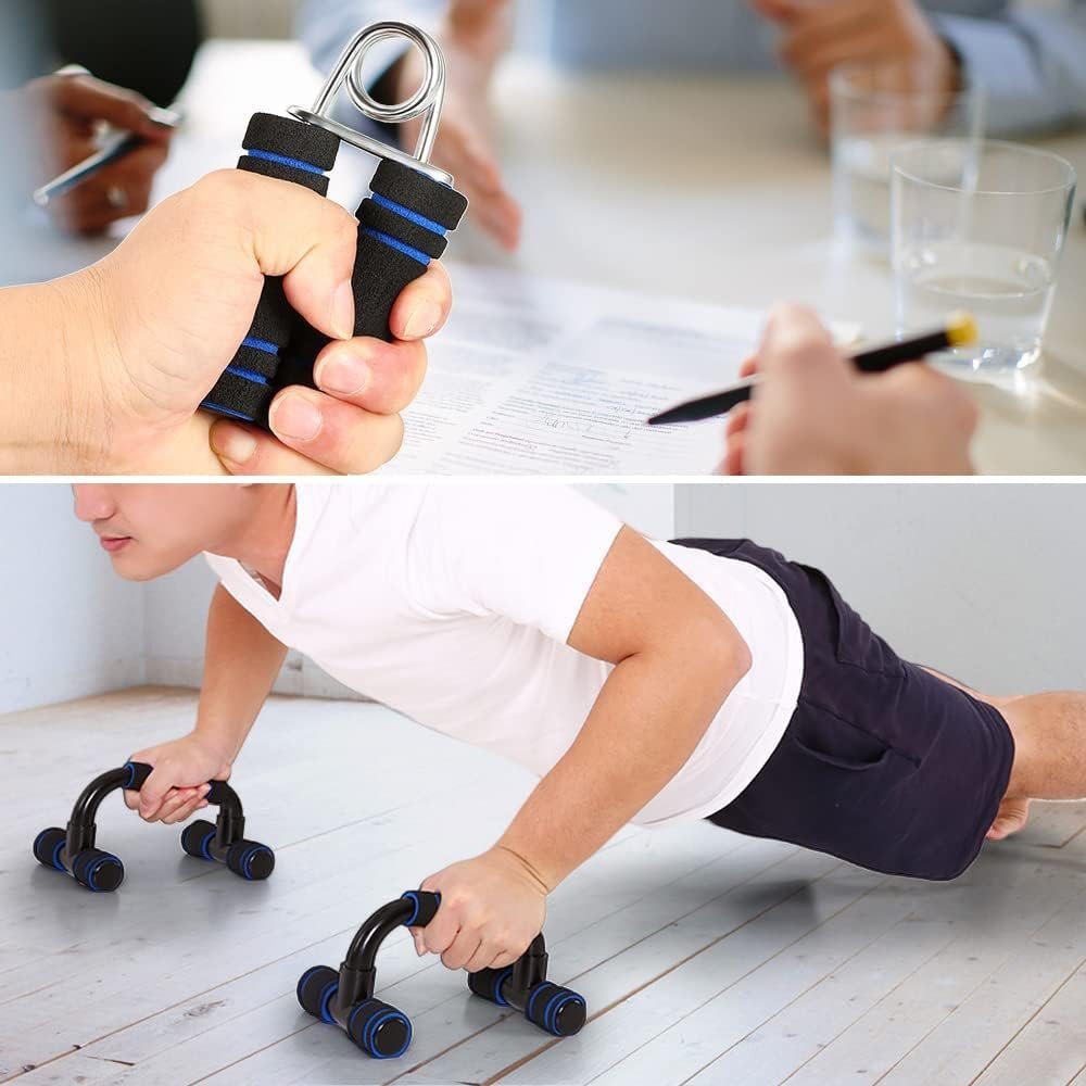 Ab Roller Buiktrainer Set - Buikspiertrainer voor Core Training - Inclusief Kniebeschermers en Workout Handleiding - Opvouwbaar, Grijs, 21,5 cm