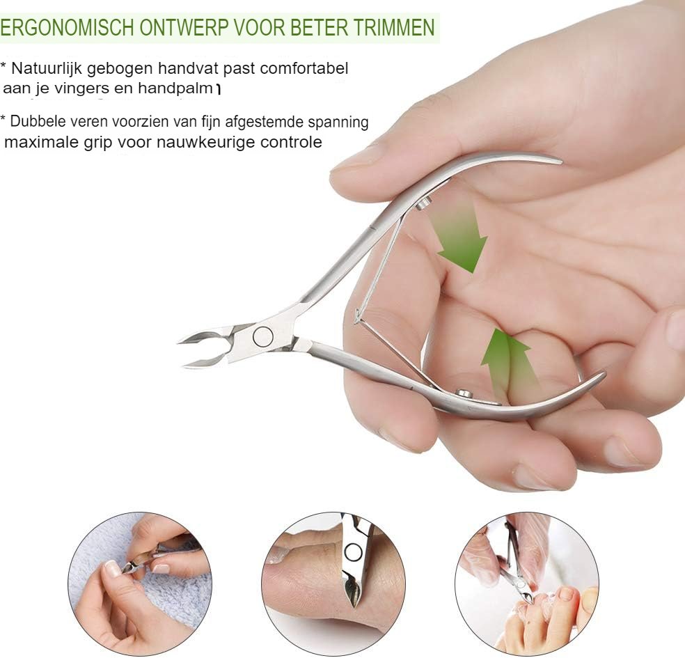 Nageltang set met nagelschaar voor manicure en pedicure van roestvrij staal