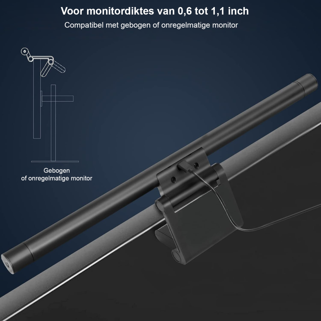 Monitorverlichting Dimbaar - Computer Lamp met Aanpasbare Helderheid en Kleurtemperatuur - USB Aangedreven - Voor Werken en Studeren