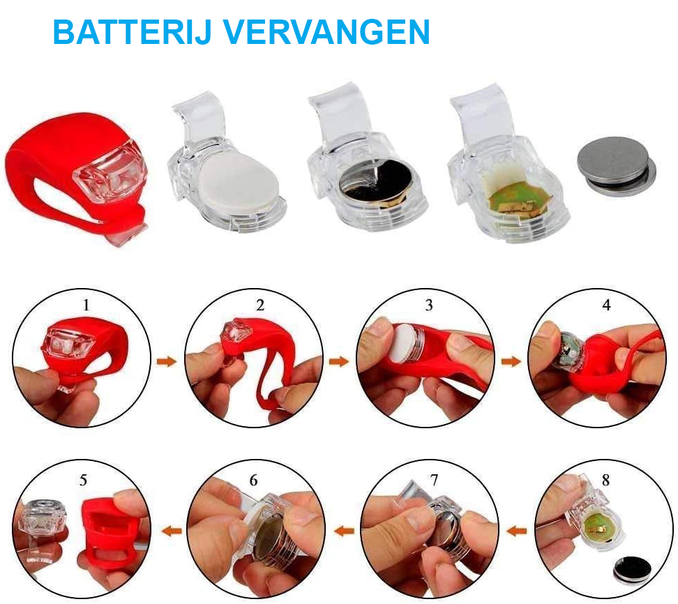 LED Fietslampjes Set - Silicone Fietsverlichting - USB Oplaadbaar - Waterdicht en Multifunctioneel - Voor Stads- en Mountainbikes