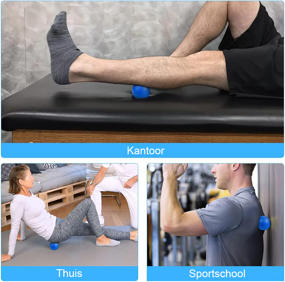 Massagekogelset voor Triggerpointtherapie - Weefselmassageballen voor Fysiotherapie - Spiermassage en Ontspanning - Set voor Spierherstel