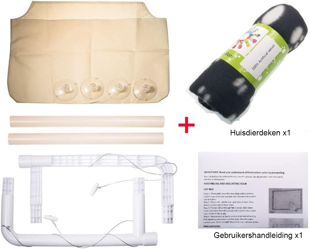 Honden- en kattenbed donutvorm 76 cm met pluche vulling en acupressuurmat