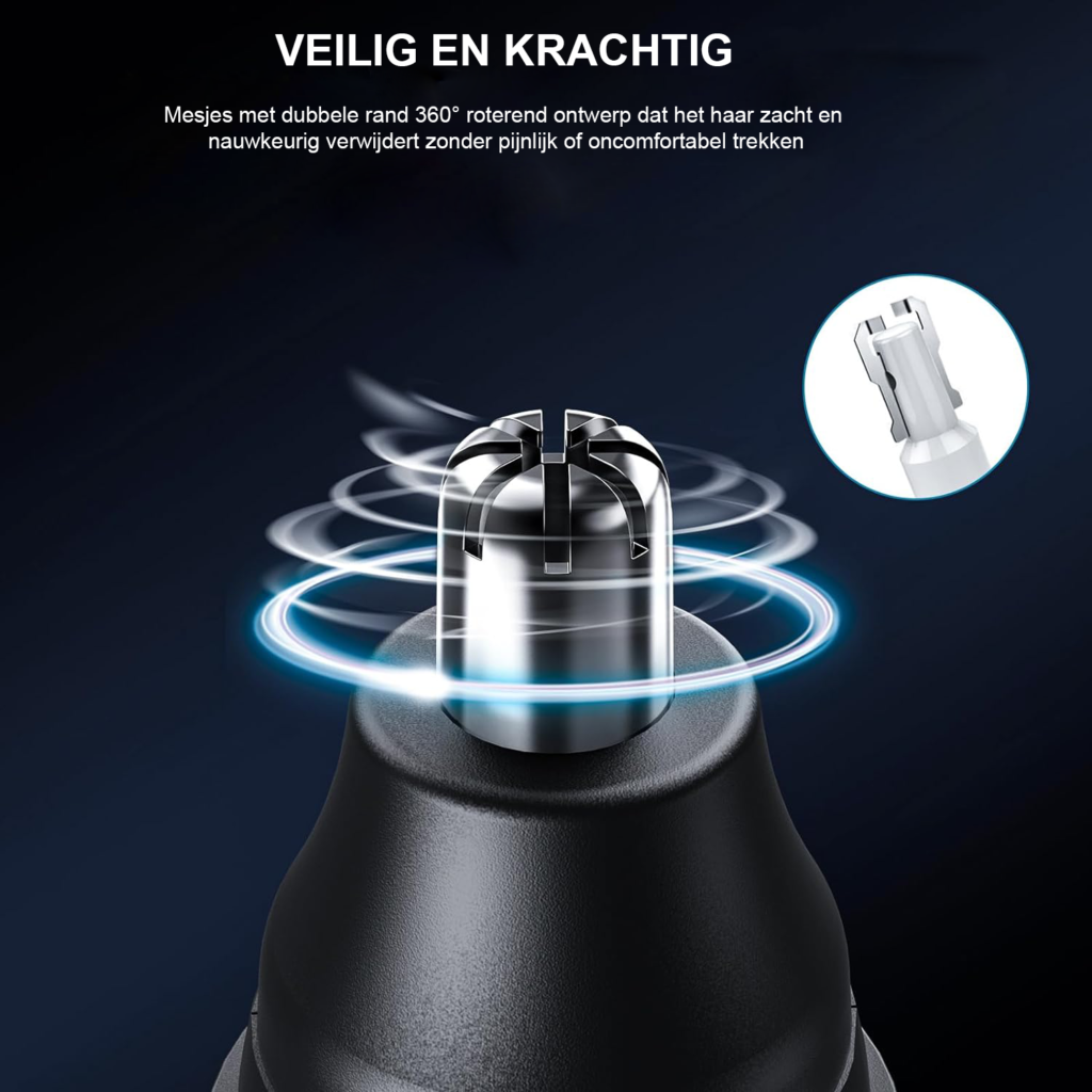 Elektrische Neustrimmer Oplaadbaar - Neus- en Oorhaartrimmer voor Mannen - Waterbestendig - Precisietrimmer voor Neus en Oren