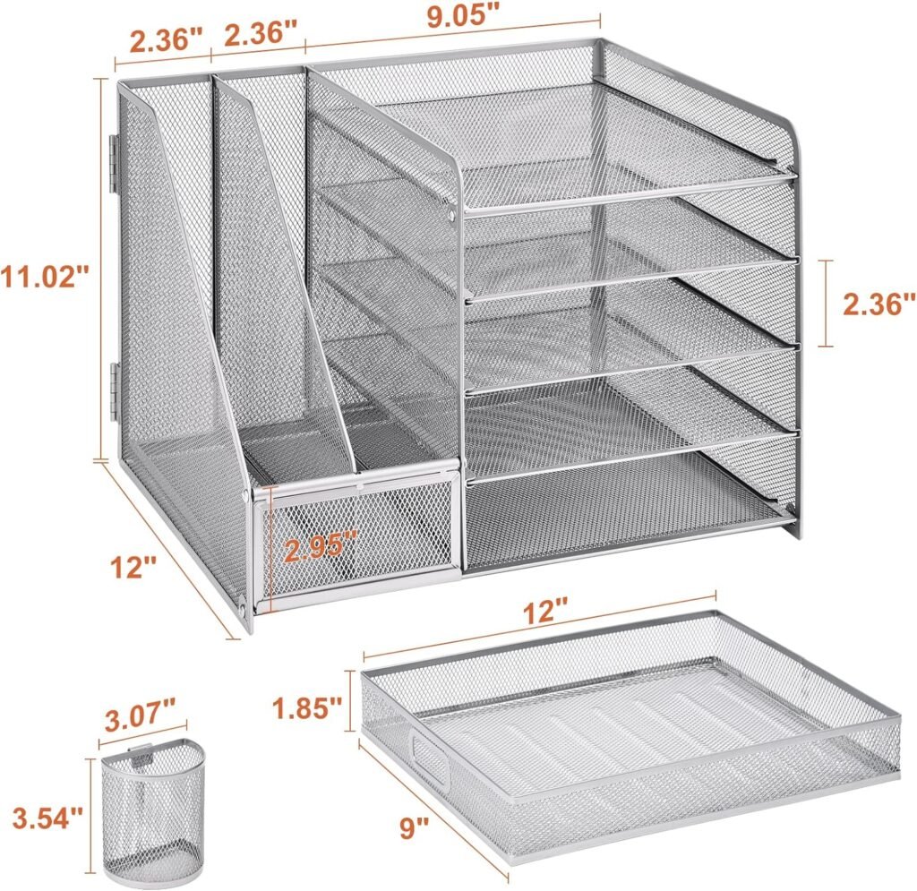 Bureau organizer met papierhouder en tijdschriftenhouder voor kantoorbenodigdheden