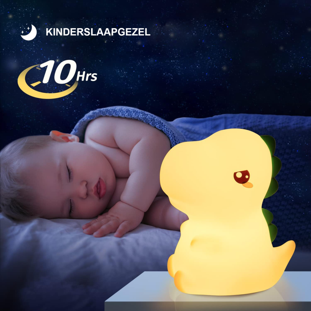 Kinder Nachtlampje 16 Kleuren - Dimbare LED Nachtverlichting voor Baby’s en Kinderen - Oplaadbaar Bedlampje voor Kinderkamer