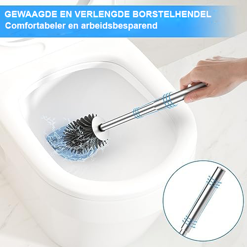 Toiletborstel Set met Toiletrolhouder - Badkameraccessoire - Wandmontage - Inclusief Bevestigingsmateriaal
