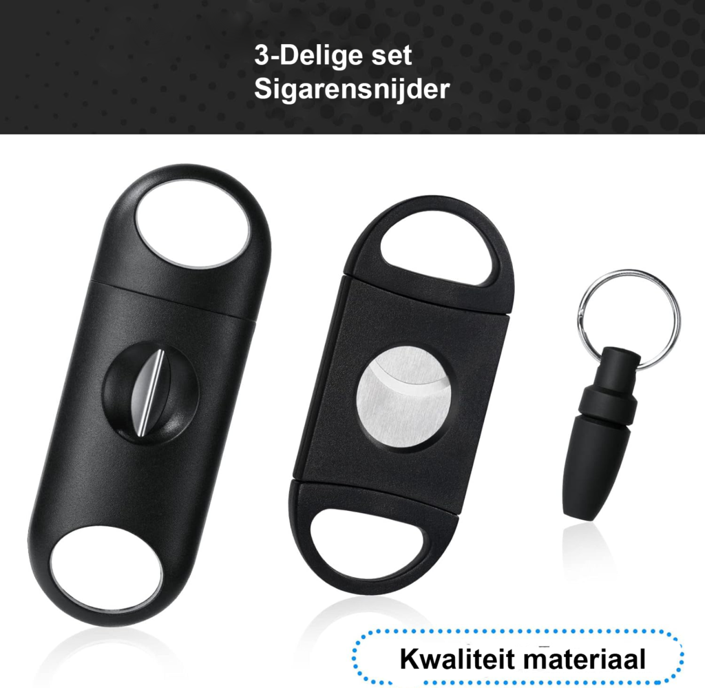 Roestvrijstalen sigarensnijder met dubbel mes voor precieze sneden