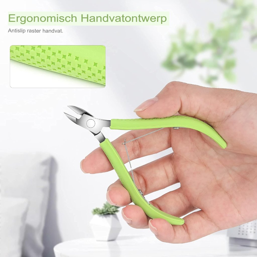 Nagelriemknipper 9 mm - Nagelriemtang voor manicure en pedicure - Roestvrij staal met siliconen handvat - 12,5 x 8 x 1,5 cm