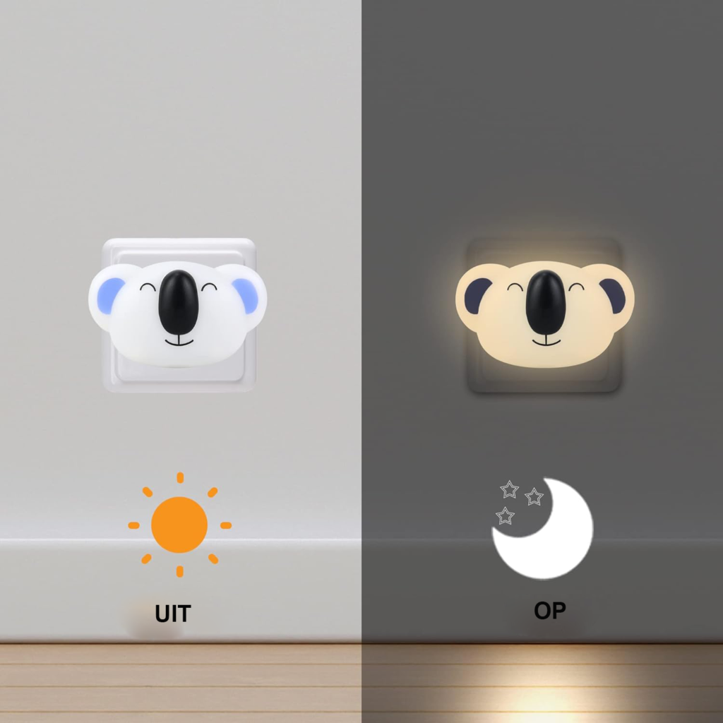 Nachtlampje met Stopcontact - Kinderlamp voor Kinderkamer - Energiebesparende Wandlamp - Kalmerend Nachtlicht - Doopgeschenk