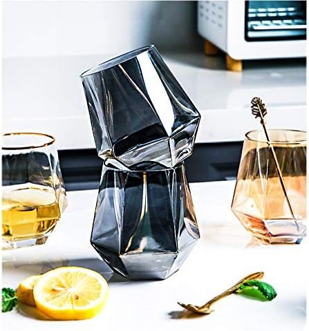 Whiskeyglazen Set van 6 - Gekantelde Tumblers voor Bourbon en Rum - Modern Glaswerk - 300 ml per Glas