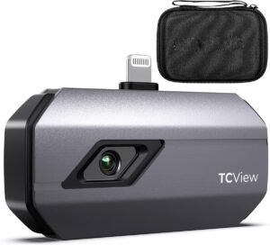 Thermische Beeldcamera voor iPhone – Infrarood Warmtecamera voor iOS – 256 x 192 IR-resolutie en 40 mK Warmtegevoeligheid – Temperatuurmeting van -20 °C tot 550 °C met 11 Kleurenpaletten