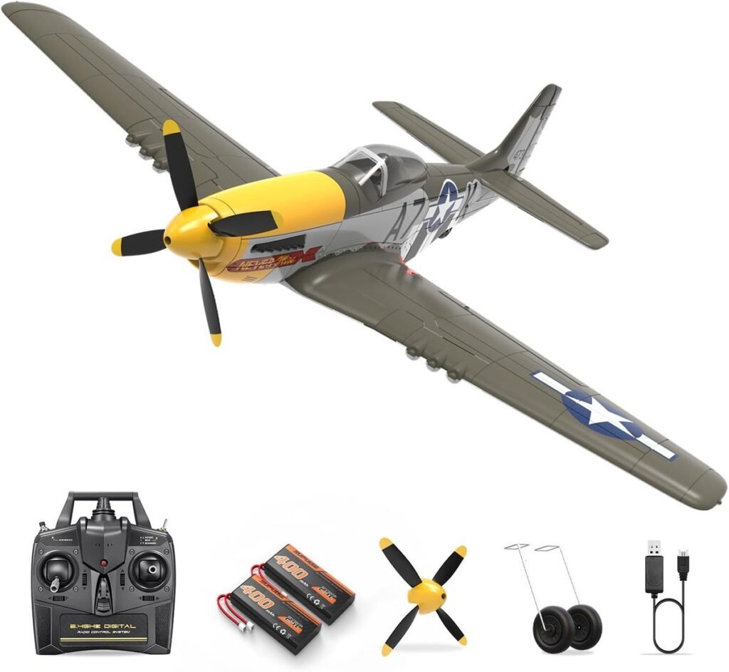 RC vliegtuig met afstandsbediening, 4-kanaals oorlogsvliegtuig met brushless motor en 6-assige gyro, 500 mm spanwijdte