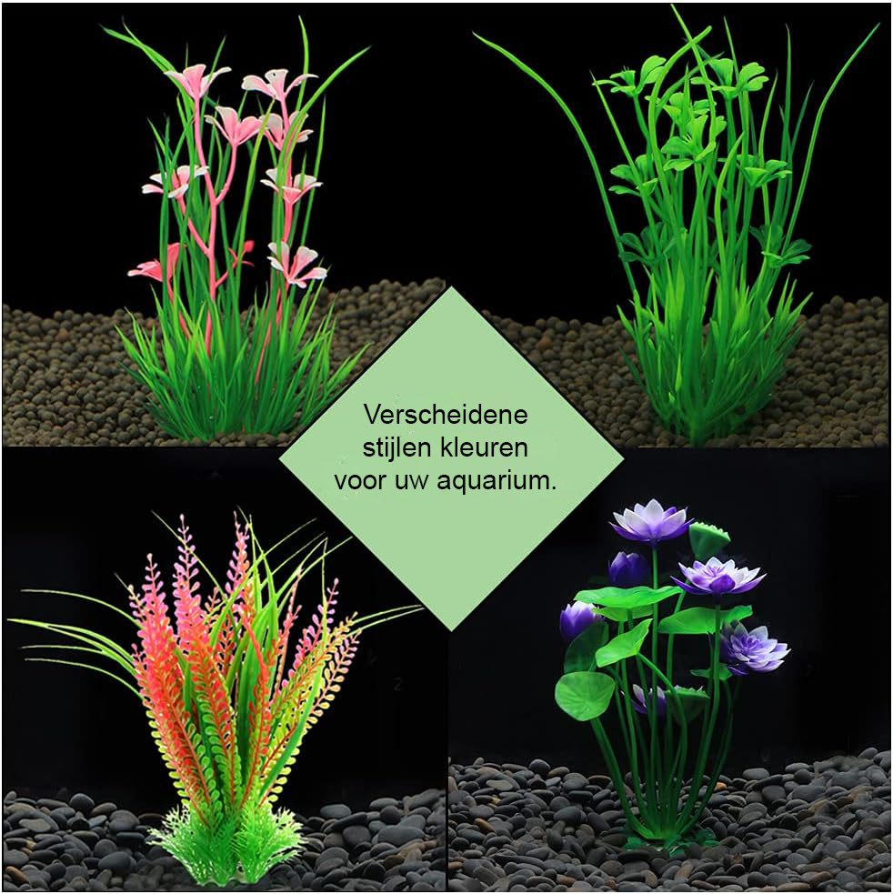 Kunstmatige aquariumplanten set – realistische decoratieve waterplanten voor aquarium decoratie