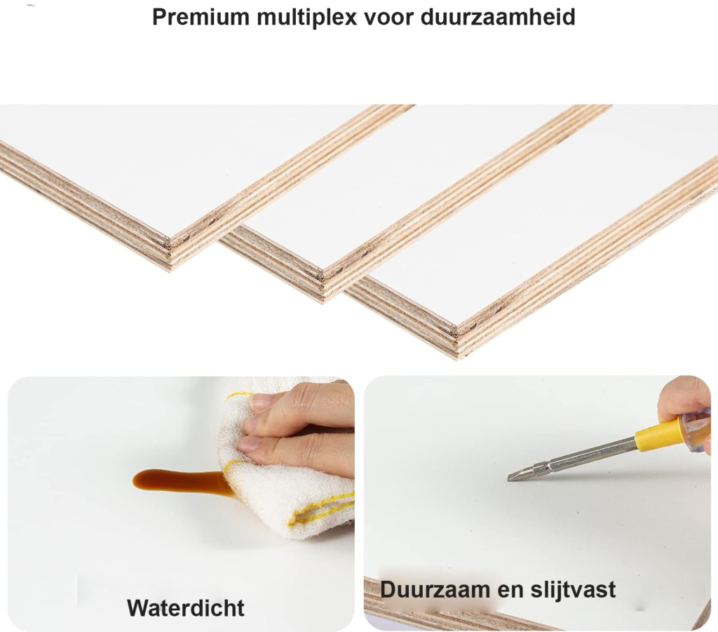 Opvouwbaar wandbureau grijs-wit 78 cm met deurtje, planken en opbergruimte voor de thuiswerkplek