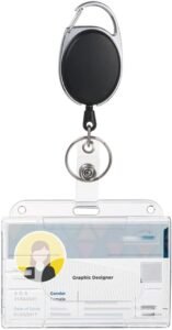 ID Kaarthouder met Sleutelhanger – Compacte ID-Houder voor Identiteitskaart – Sleutelhouder – Draagbaar en Zwart