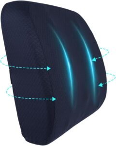 Lendensteunkussen van Traagschuim – Ergonomisch Rugsteunkussen voor Thuis en Kantoor – Ademend Ontwerp – Comfortabel Lendenkussen
