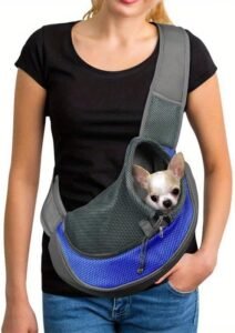 Puppyschoudertas – Hondendraagtas met verstelbare schouderriem – Ademend design voor kleine honden – Ideale reistas voor wandelingen en reizen