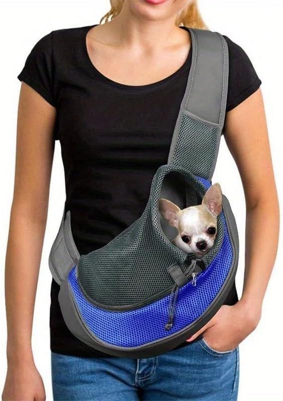 Puppyschoudertas met verstelbare schouderriem voor kleine honden, ademende hondendraagtas