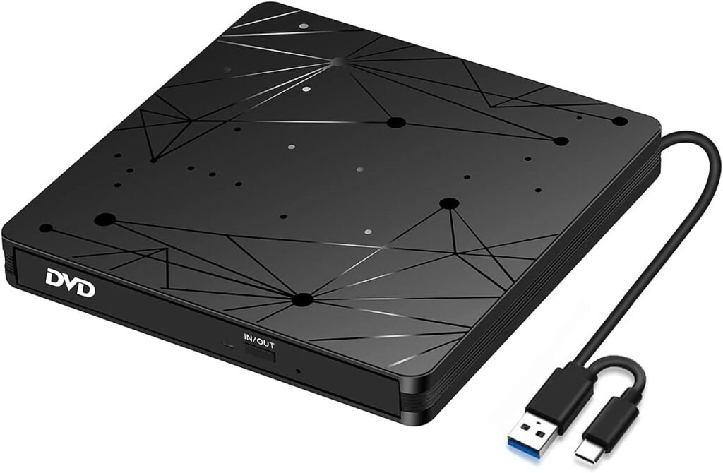 Externe CD/DVD-speler en brander voor laptop, draagbaar en compatibel met Windows en Mac