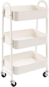 Opbergtafel met Wielen – Ruimtebesparende Roltafel voor Keuken, Badkamer en Kantoor – Multifunctionele Opbergruimte – Verrijdbaar