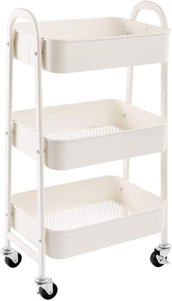 Opbergtafel met wielen voor keuken, badkamer en kantoor