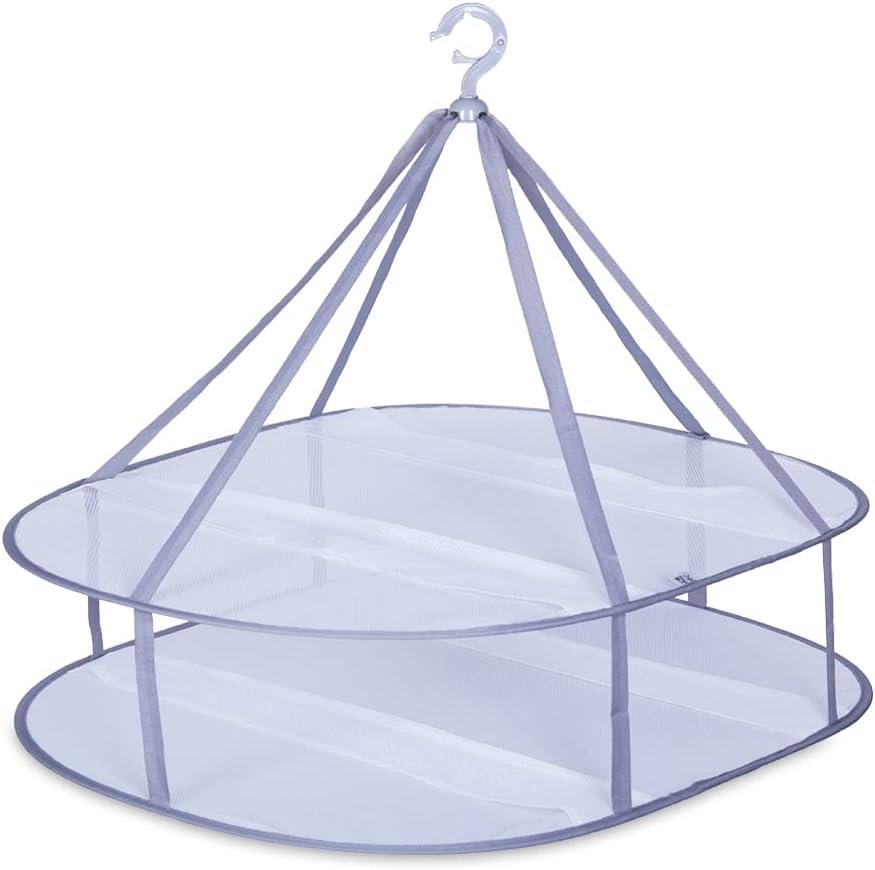 Opvouwbaar mesh kleding droogrek voor truien en pullovers, inklapbaar hangend wasrek met bevestigingsband voor binnen en buiten, 1 laag