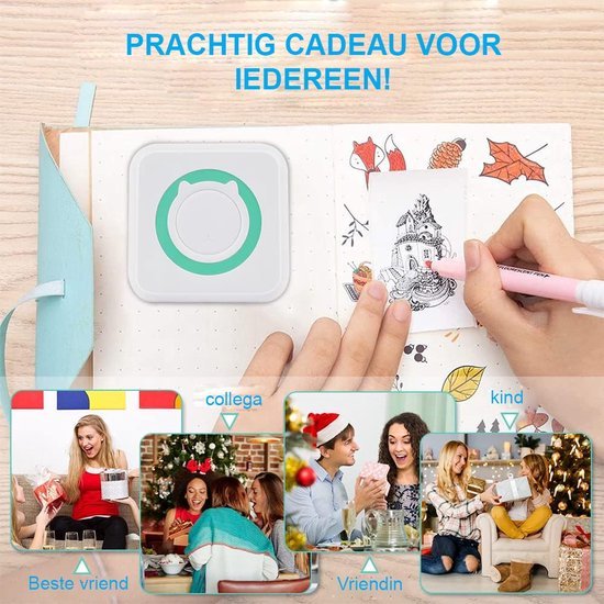 Draagbare thermische fotoprinter voor smartphone met Bluetooth, compact en draadloos afdrukken