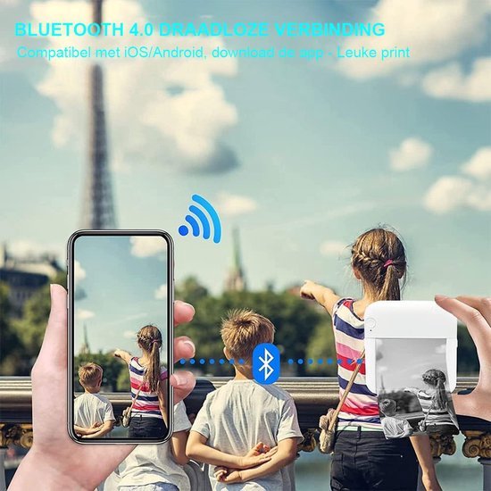 Draagbare thermische fotoprinter voor smartphone met Bluetooth, compact en draadloos afdrukken