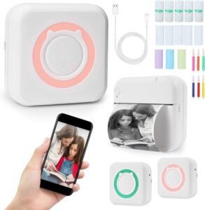 Draagbare Fotoprinter – Thermische Smartphoneprinter – Direct Printen – Draadloos via Bluetooth – Compact voor Onderweg