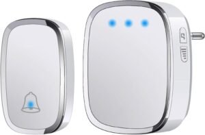 Draadloze deurbel set met 2 ontvangers, waterdicht, met LED-indicator en instelbare beltoon