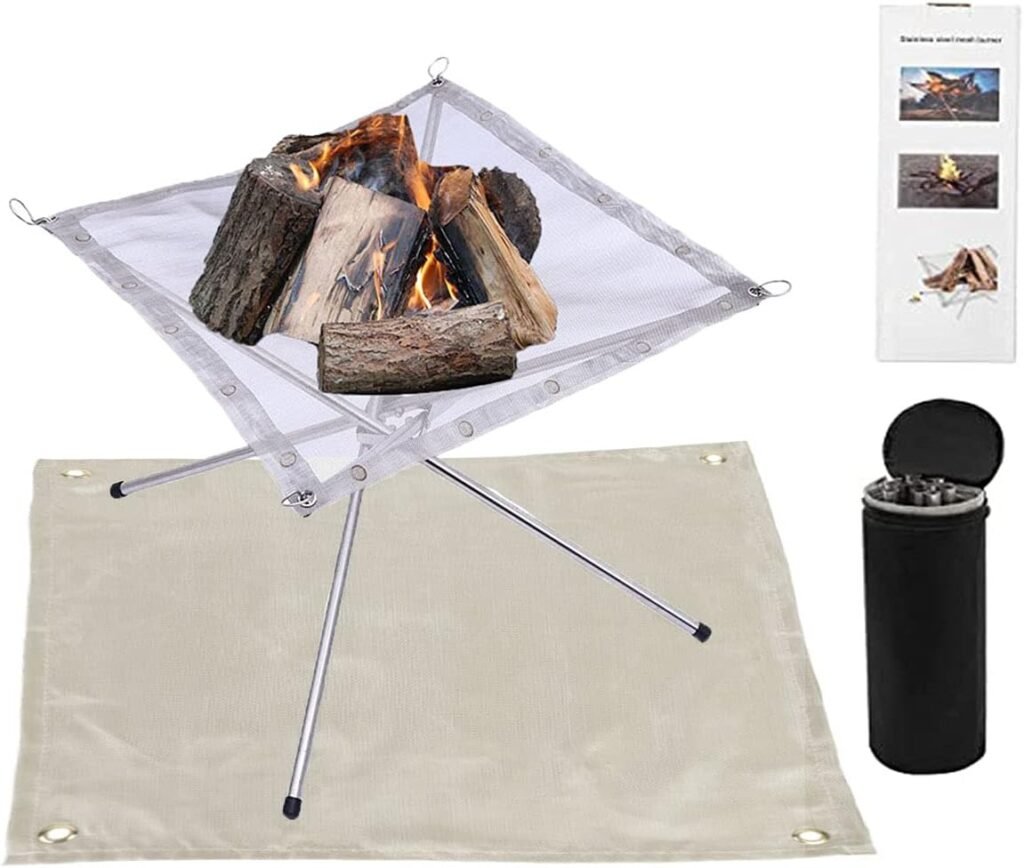 Vuurvaste campingmat 50x50 cm, opvouwbare hittebestendige BBQ-mat voor vuurplaats, tuin en camping