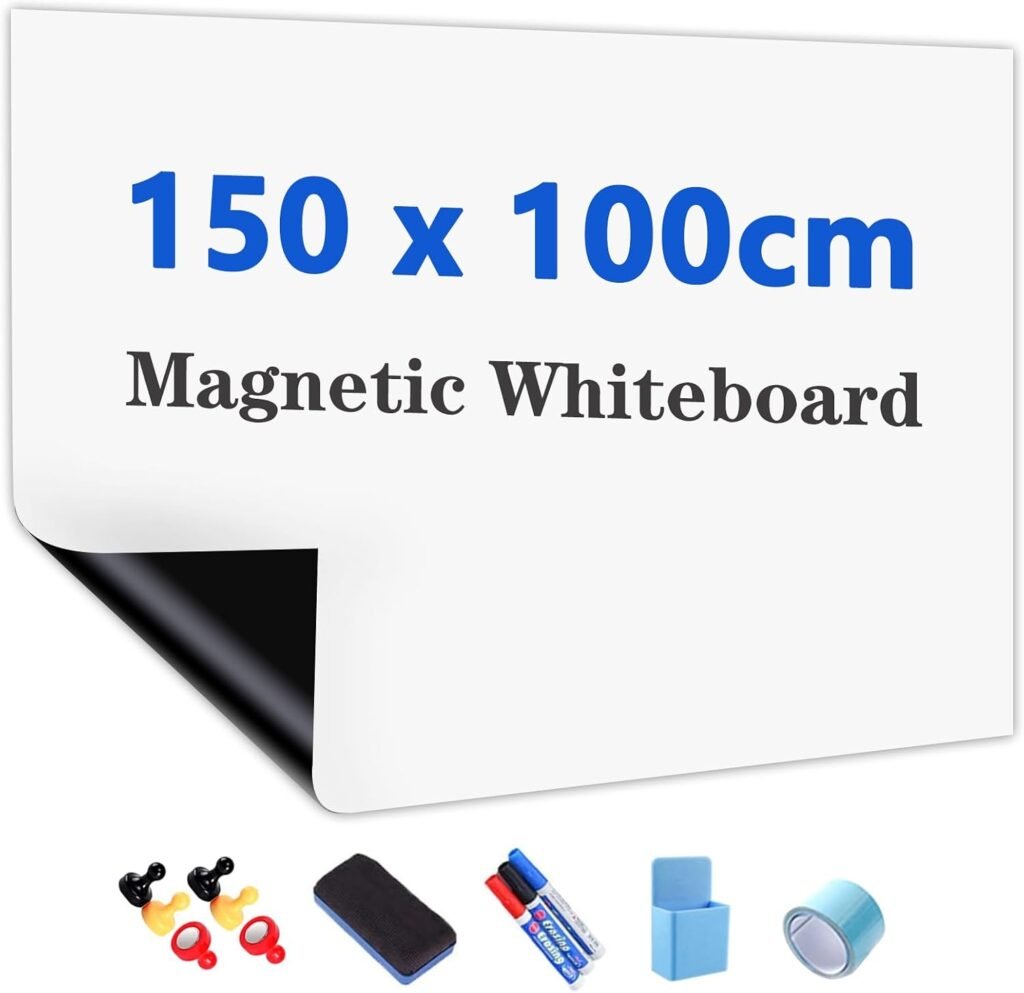 Zelfklevend magnetisch whiteboard 150 x 100 cm voor notities en creatief schrijven