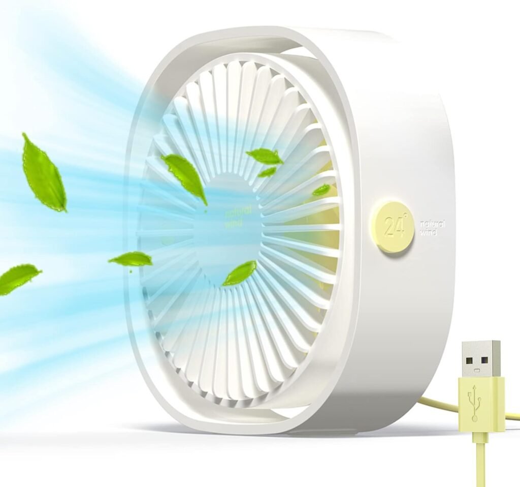 Mini USB ventilator stil met 3 snelheden en 360 graden rotatie, compact en draagbaar voor kantoor, camping en picknick