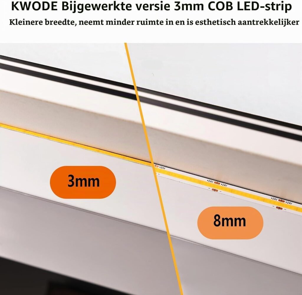 3000K warm witte COB LED strip van 2 meter met 768 dimbare LEDs en RF-afstandsbediening