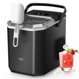 IJsblokjesmachine met 1,5L Waterreservoir – Draagbare Ice Maker met Handvat – 9 IJsblokjes in 6 Minuten – Zelfreinigend en Compact Zwart