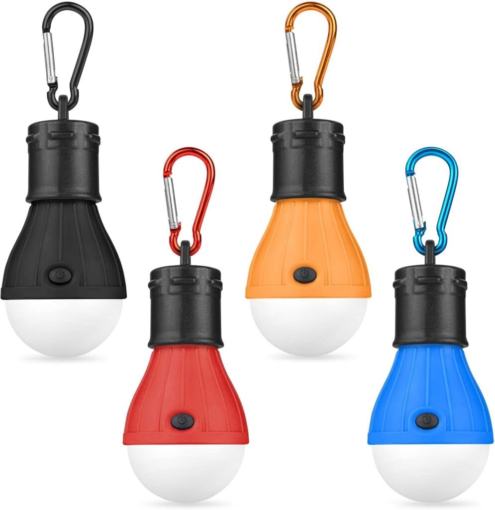 LED campinglampen 4 stuks met karabijnhaak