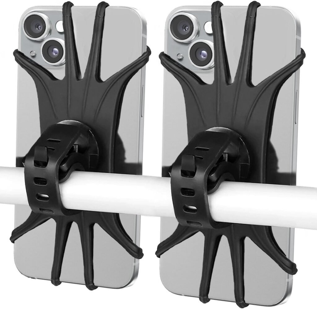 Universele fietstelefoonhouder voor smartphone tot 6,5 inch, verstelbaar en waterdicht, zwart
