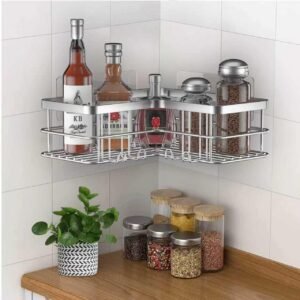 Hoek Douche Caddy 2-Pack van Roestvrij Staal – Douche Organizer Zonder Boren – Hoekplank voor Badkamer, Douche en Badkuip