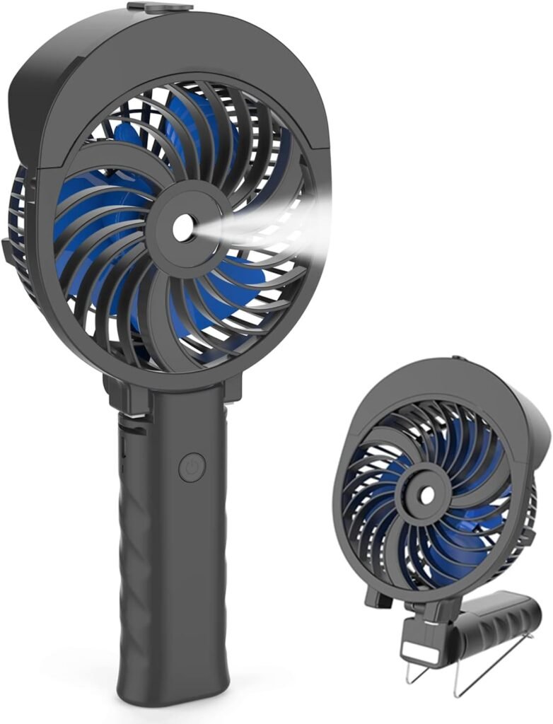 Oplaadbare vernevelingsventilator handventilator voor verfrissende koeling met draagbaar ontwerp