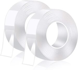 Dubbelzijdige Nano Tape Herbruikbaar en Verwijderbaar – Transparante Plakband voor Diverse Oppervlakken – 3 Meter per Rol – 2 Rollen van 2 cm x 1 mm