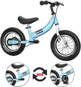 Balansfiets 2-in-1 voor Kinderen – Kinderfiets met Rem, Pedalen en Stabilisatoren – Luchtbanden en Standaard – 12, 14 en 16 Inch, Leeftijd 2 tot 7 Jaar