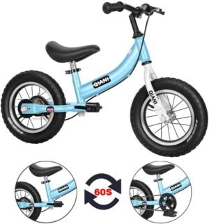 Balansfiets 2-in-1 voor kinderen van 2 tot 7 jaar met pedalen, rem, stabilisatoren en luchtbanden