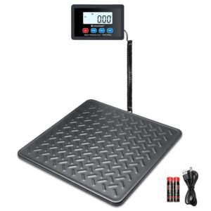 Pakketweegschaal 200 kg met LCD-display – Digitale Postweegschaal met Tarra- en Holdfunctie – Stalen Weegplatform voor Pakketten, Bagage en Magazijn – Nauwkeurigheid 10 g