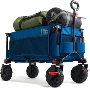 XXL Bolderkar Opvouwbaar – Strandwagen met Luchtbanden – Transportkar voor Tuin, Camping en Boodschappen – Belastbaar tot 100 kg